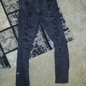 Distressed Black Jeans